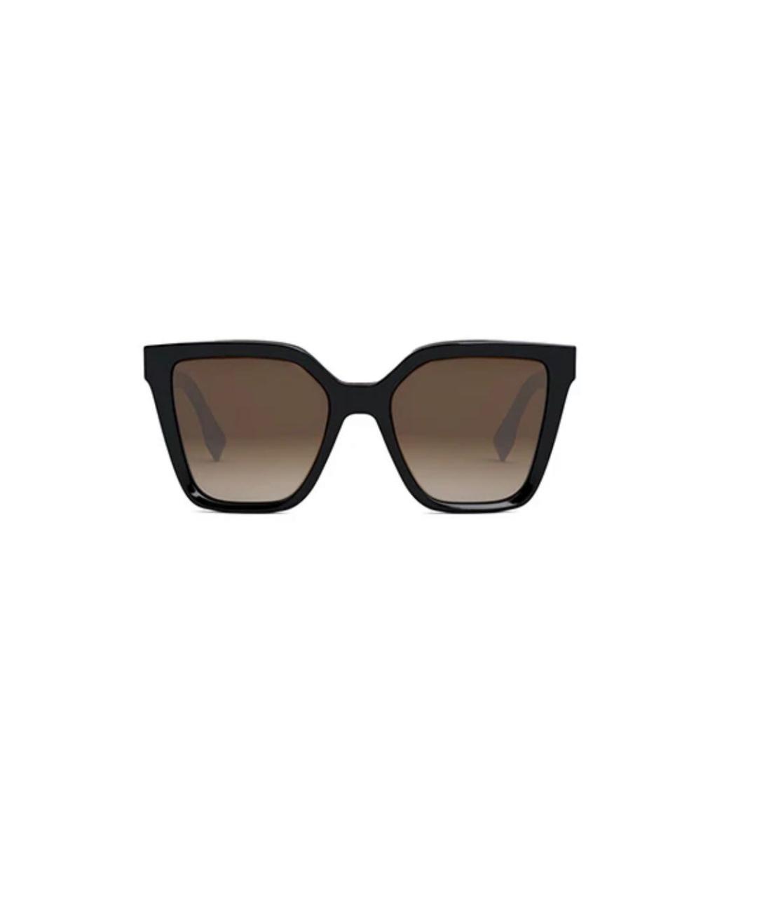 FENDI Черные пластиковые солнцезащитные очки, фото 1