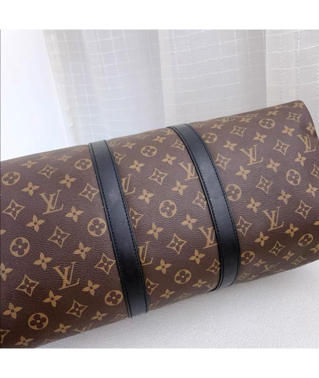LOUIS VUITTON Коричневая кожаная дорожная/спортивная сумка, фото 3