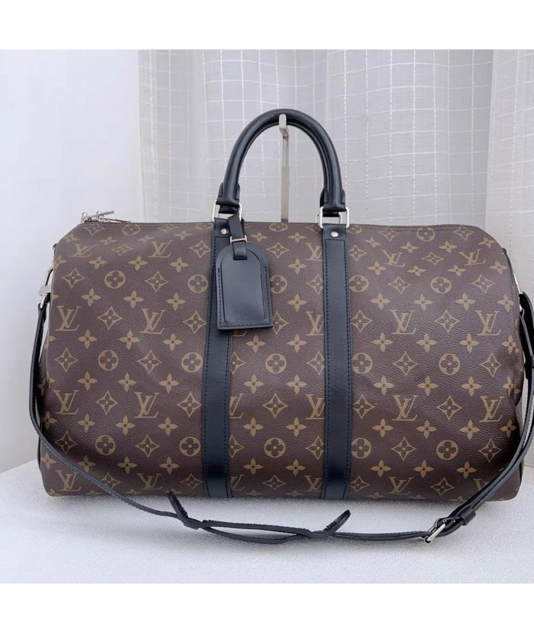 LOUIS VUITTON Коричневая кожаная дорожная/спортивная сумка, фото 9