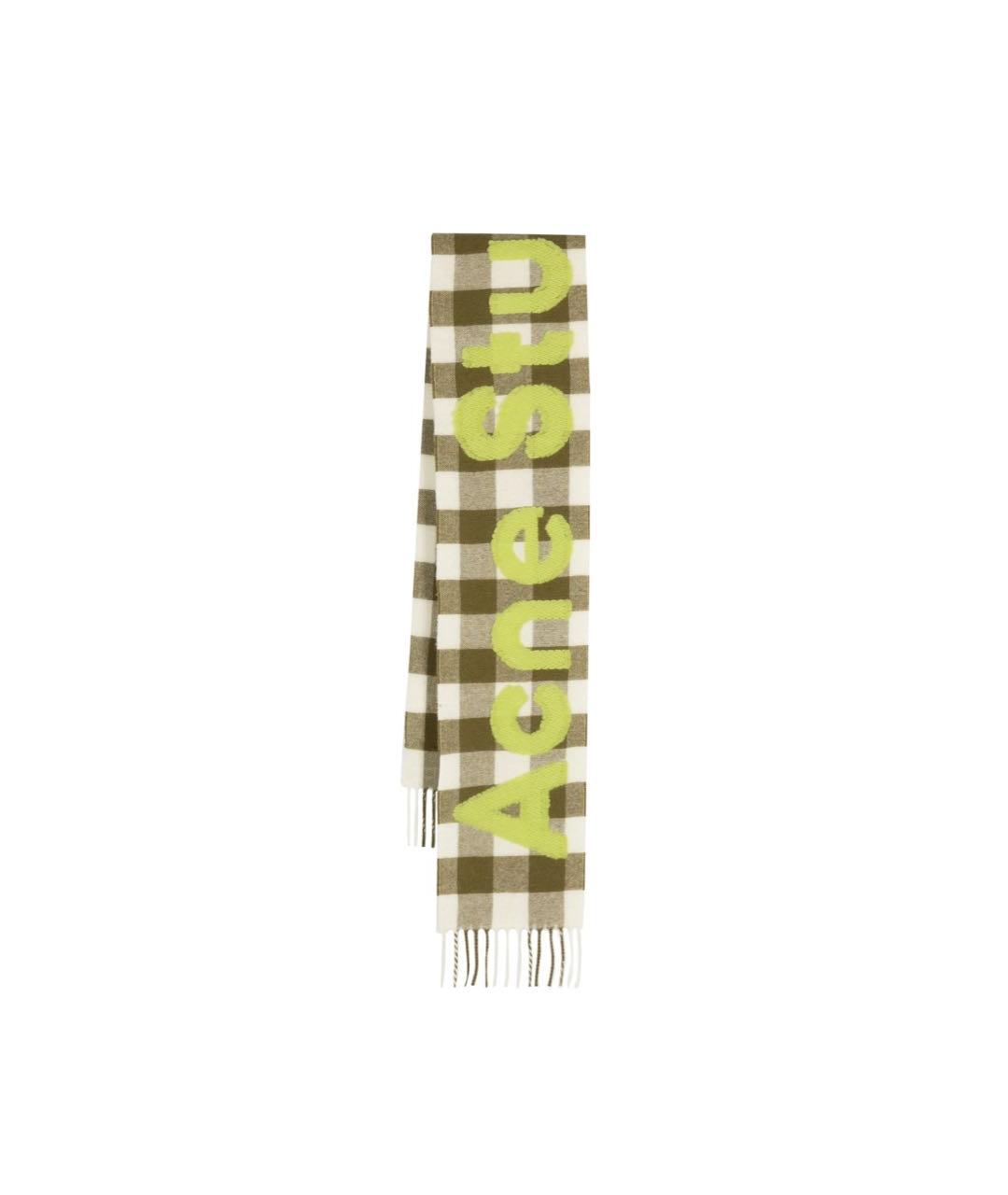ACNE STUDIOS Хаки шерстяной шарф, фото 1