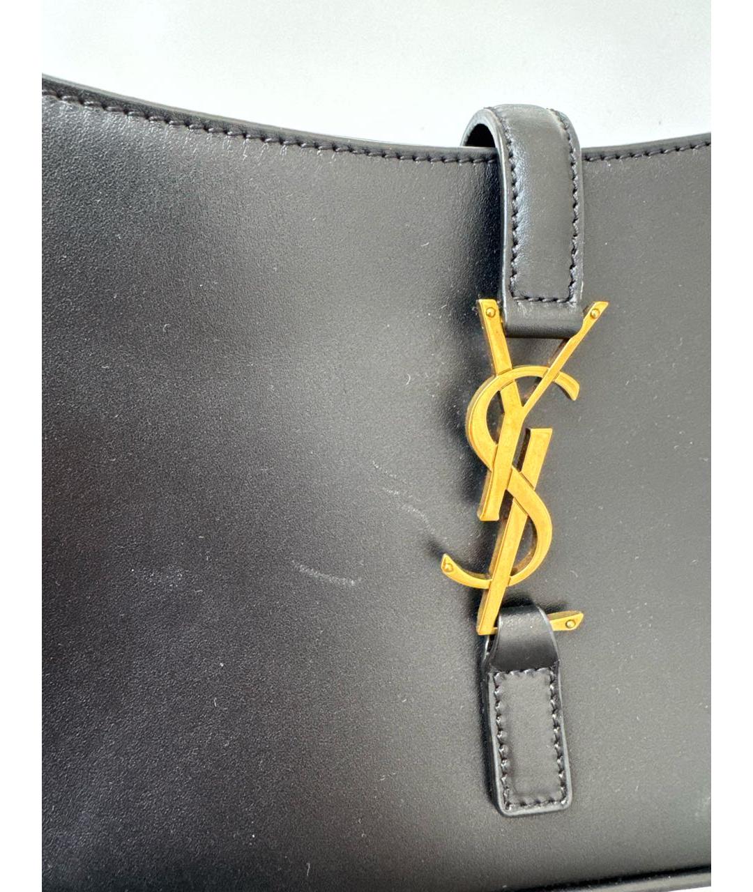 SAINT LAURENT Черная кожаная сумка с короткими ручками, фото 8