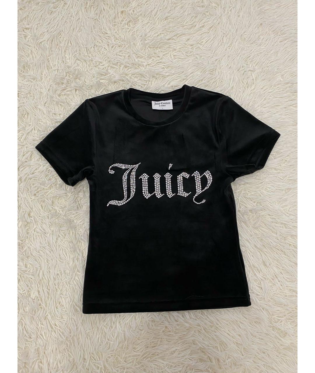 JUICY COUTURE Черная велюровая футболка, фото 7