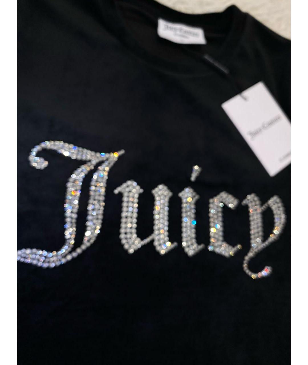 JUICY COUTURE Черная велюровая футболка, фото 3