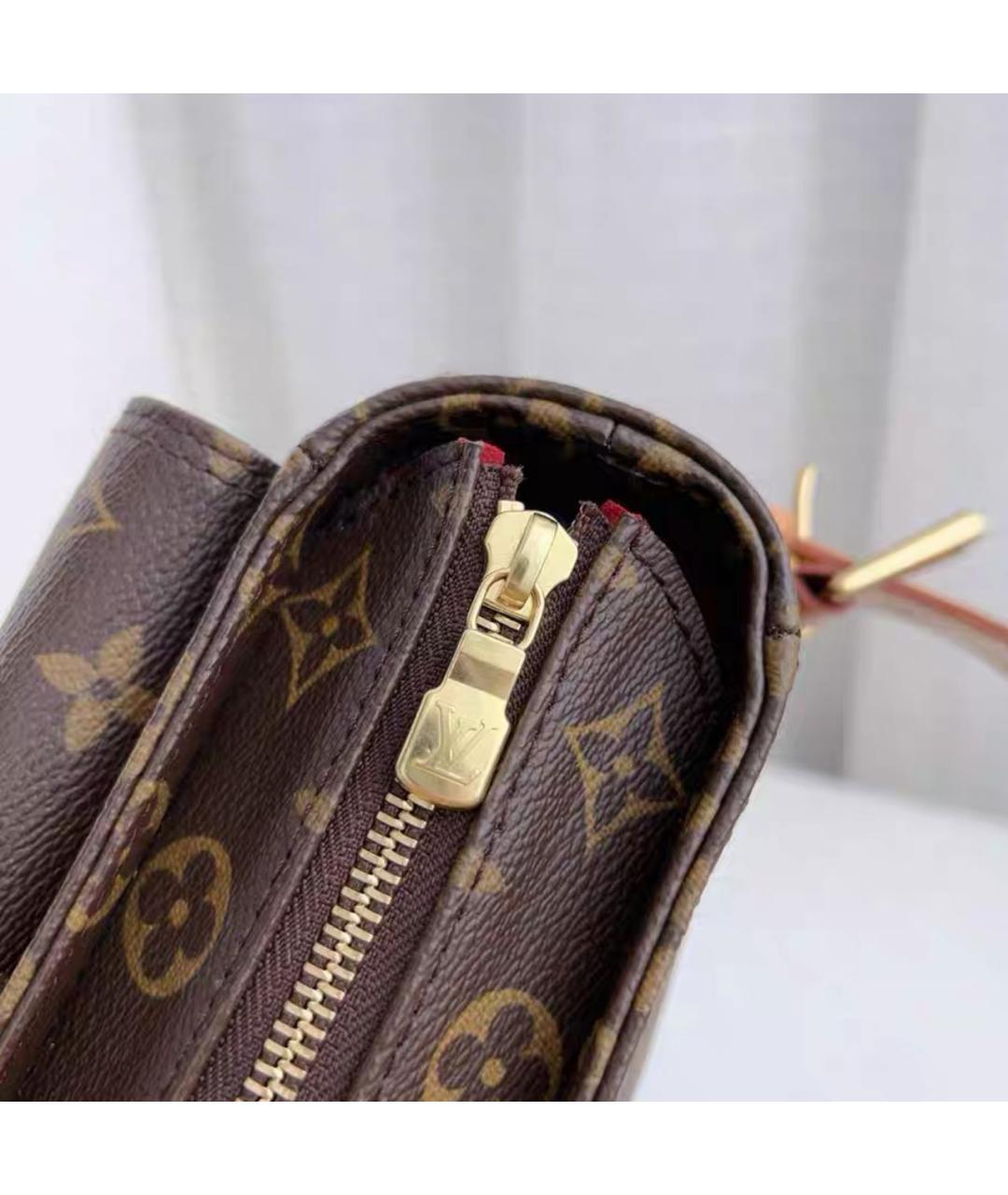 LOUIS VUITTON Коричневая кожаная сумка через плечо, фото 7