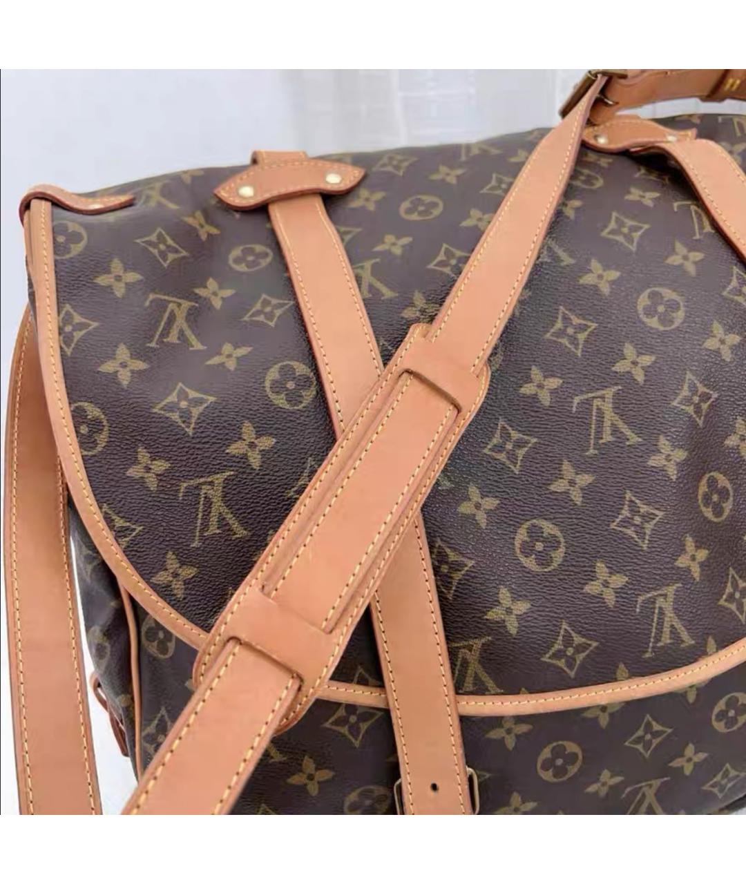 LOUIS VUITTON Коричневая кожаная сумка через плечо, фото 5