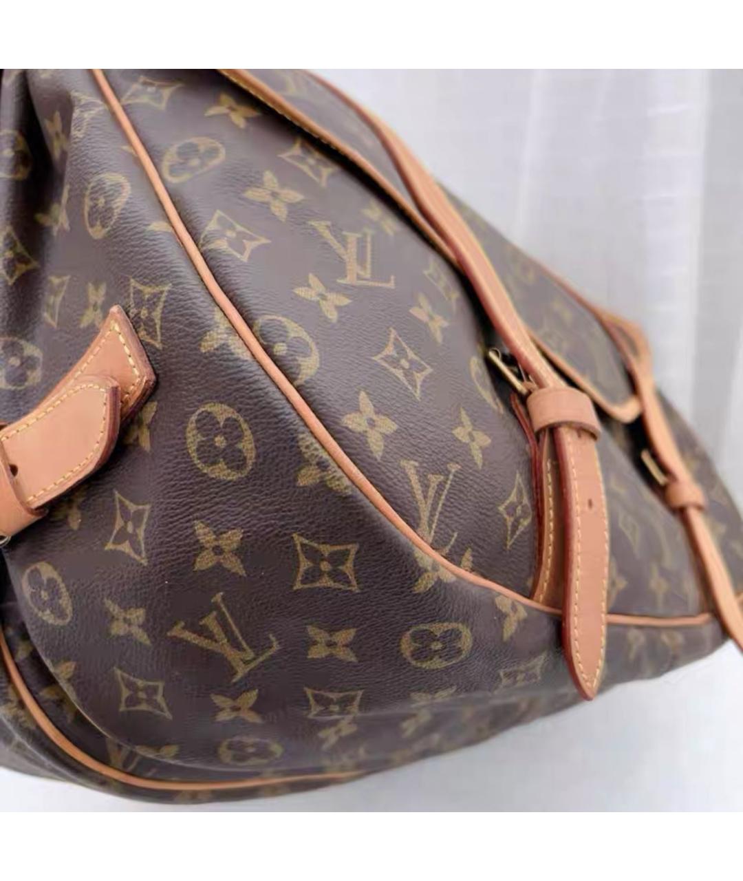 LOUIS VUITTON Коричневая кожаная сумка через плечо, фото 6