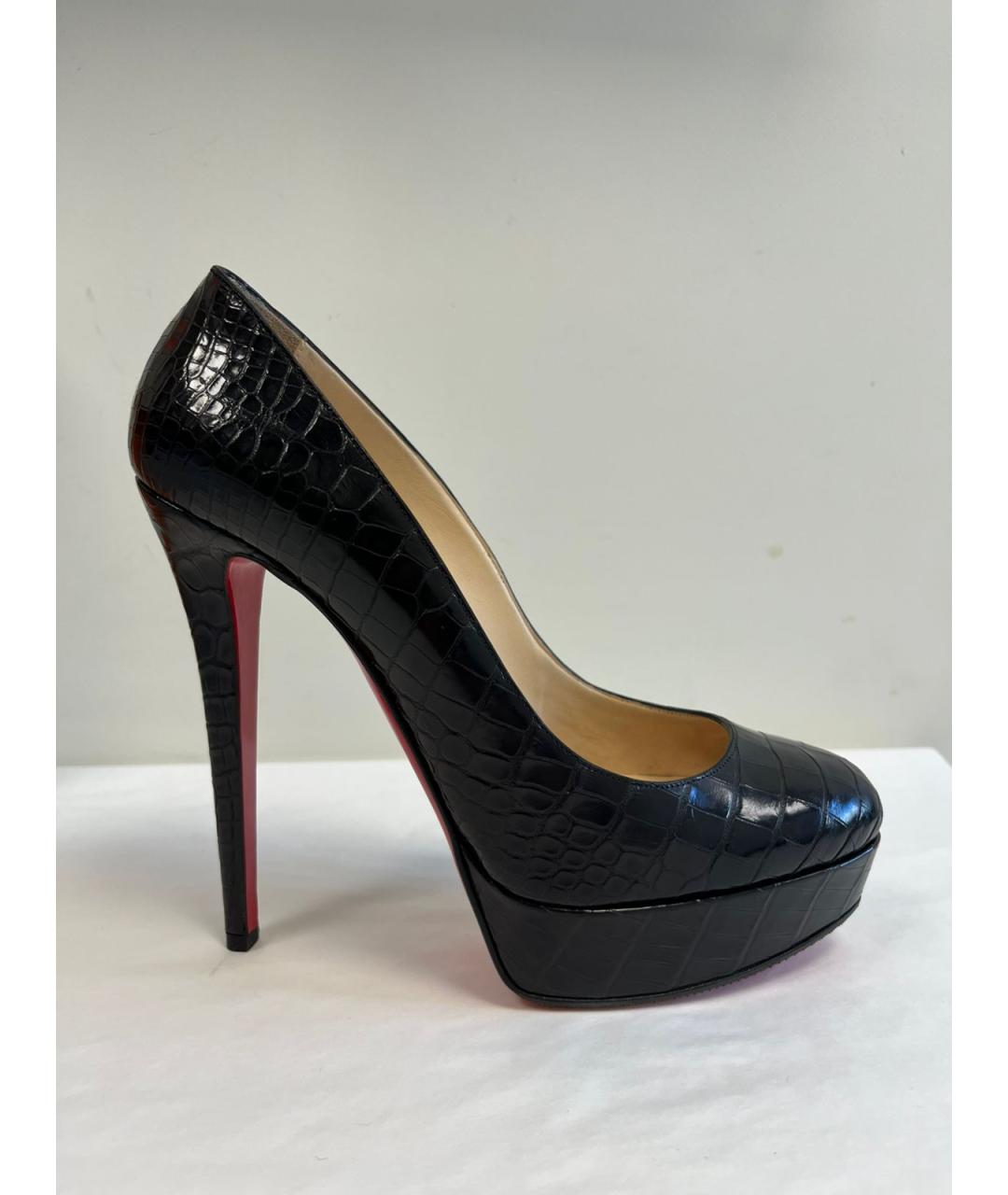 CHRISTIAN LOUBOUTIN Черные туфли из экзотической кожи, фото 6