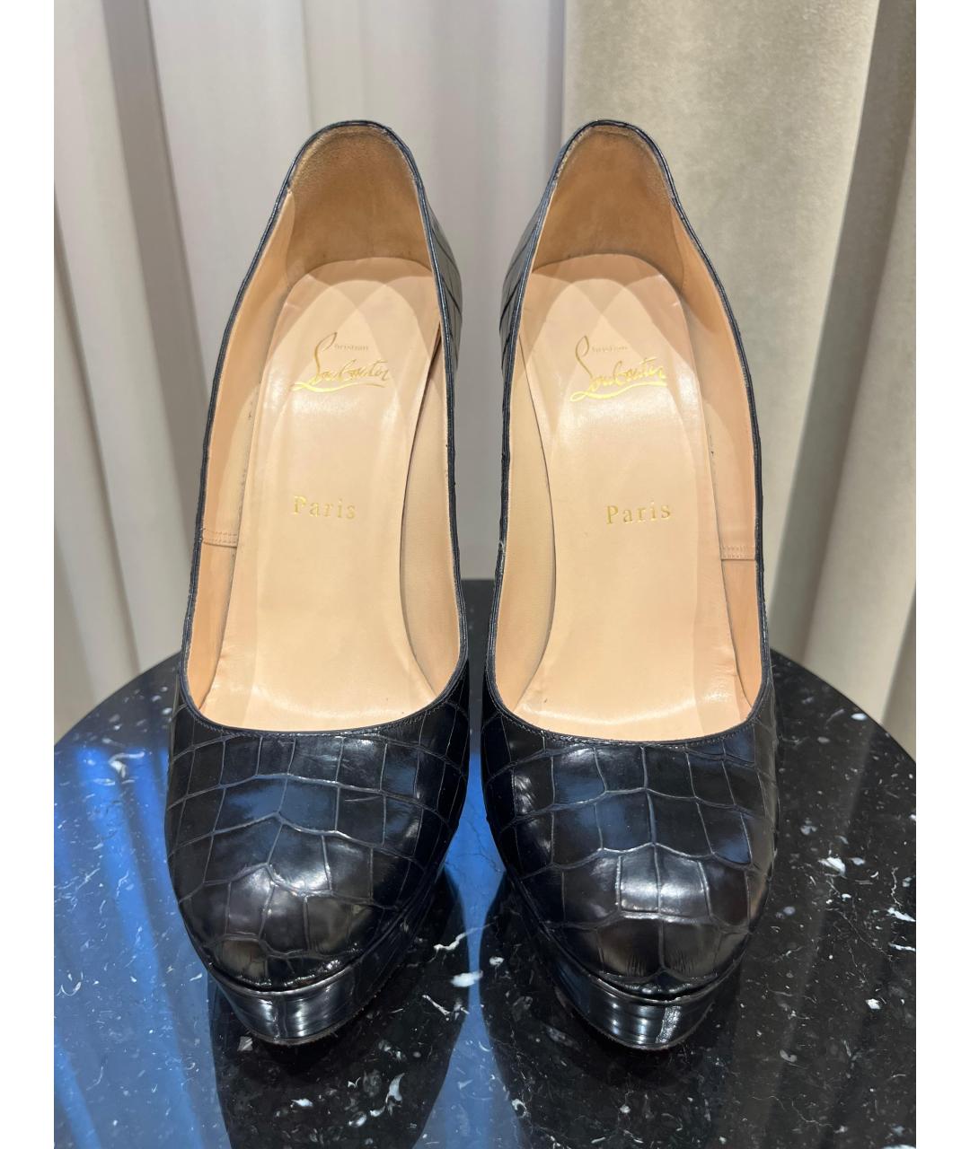 CHRISTIAN LOUBOUTIN Черные туфли из экзотической кожи, фото 2