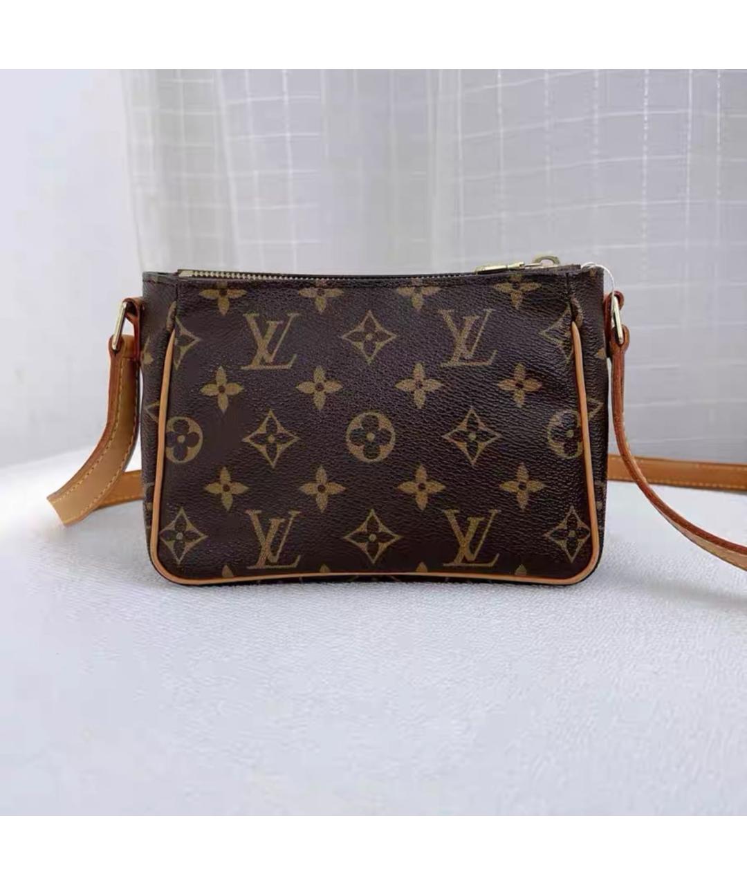 LOUIS VUITTON Коричневая кожаная сумка через плечо, фото 2