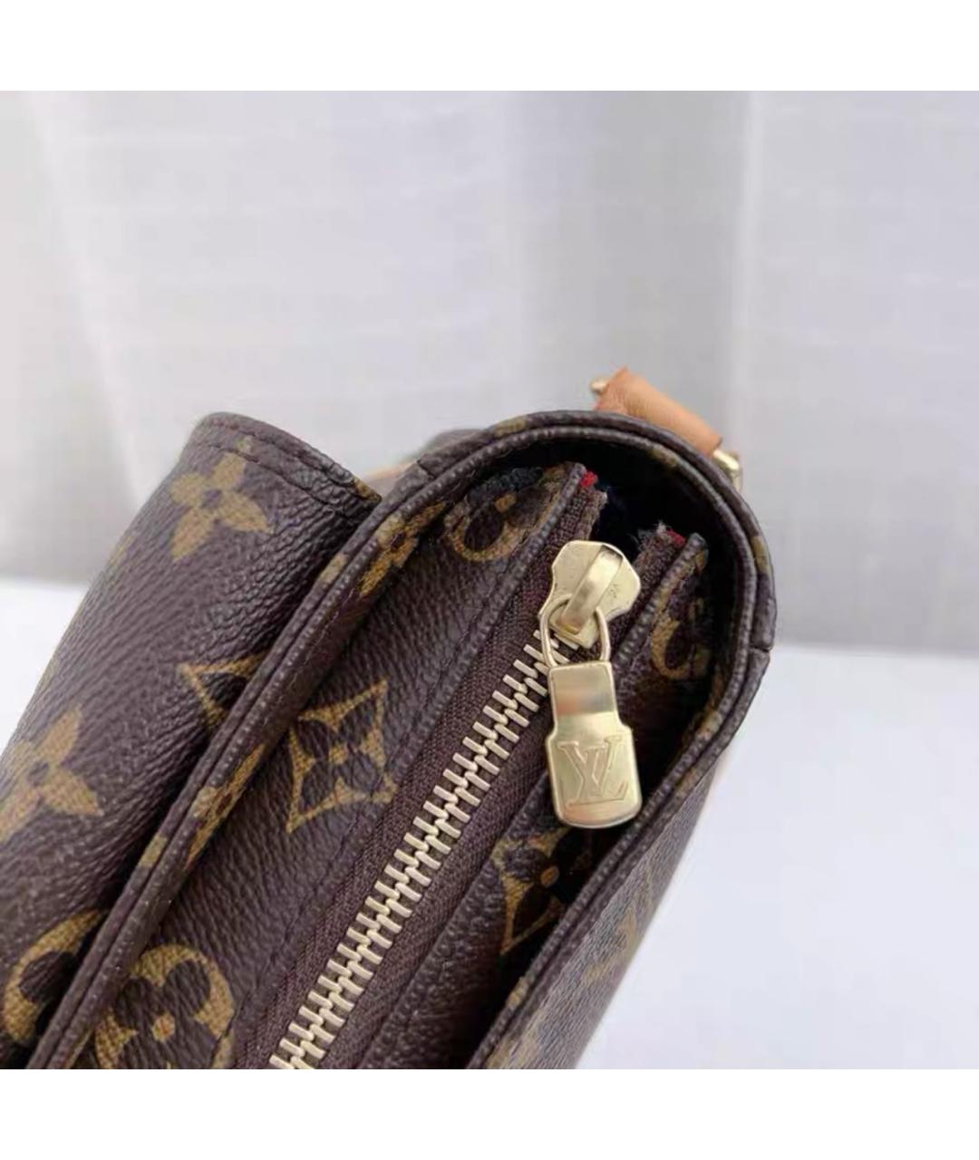 LOUIS VUITTON Коричневая кожаная сумка через плечо, фото 5