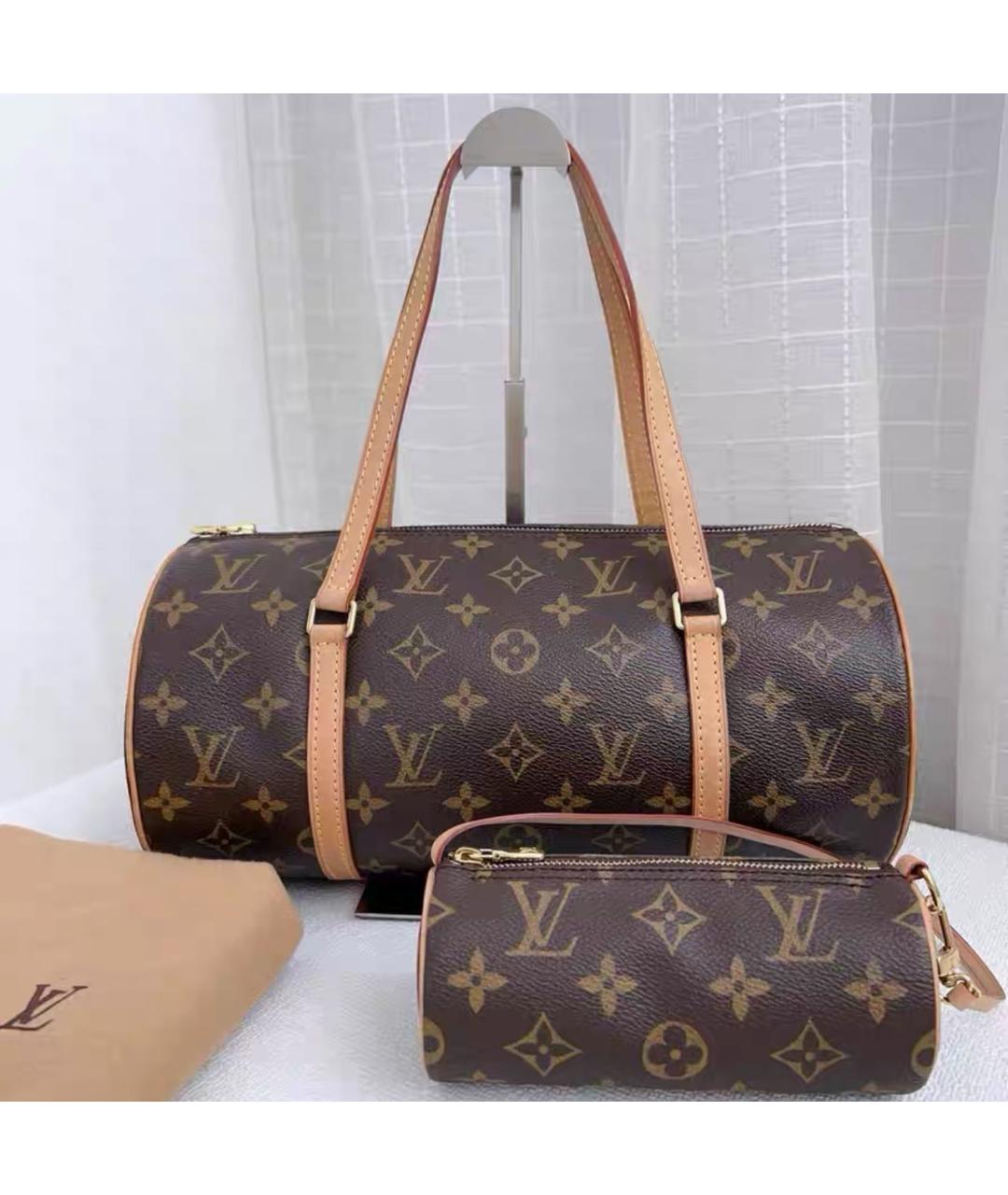 LOUIS VUITTON Коричневая кожаная сумка через плечо, фото 2