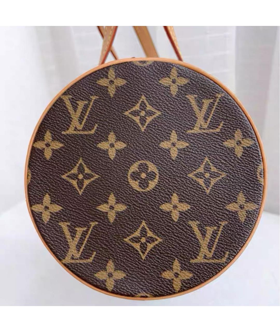 LOUIS VUITTON Коричневая кожаная сумка через плечо, фото 4