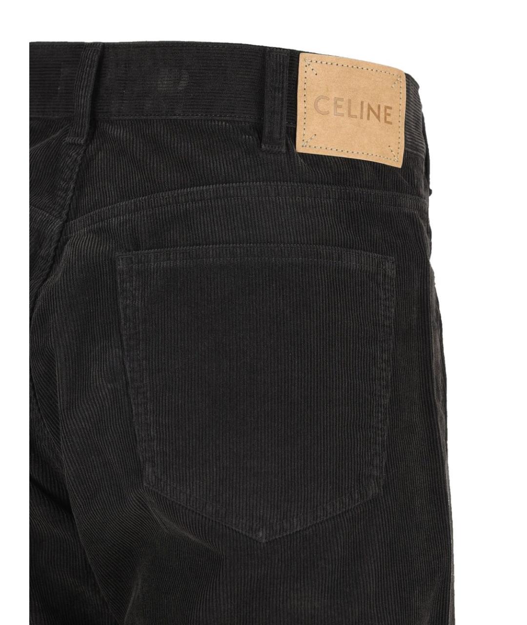 CELINE Черные хлопковые прямые джинсы, фото 3