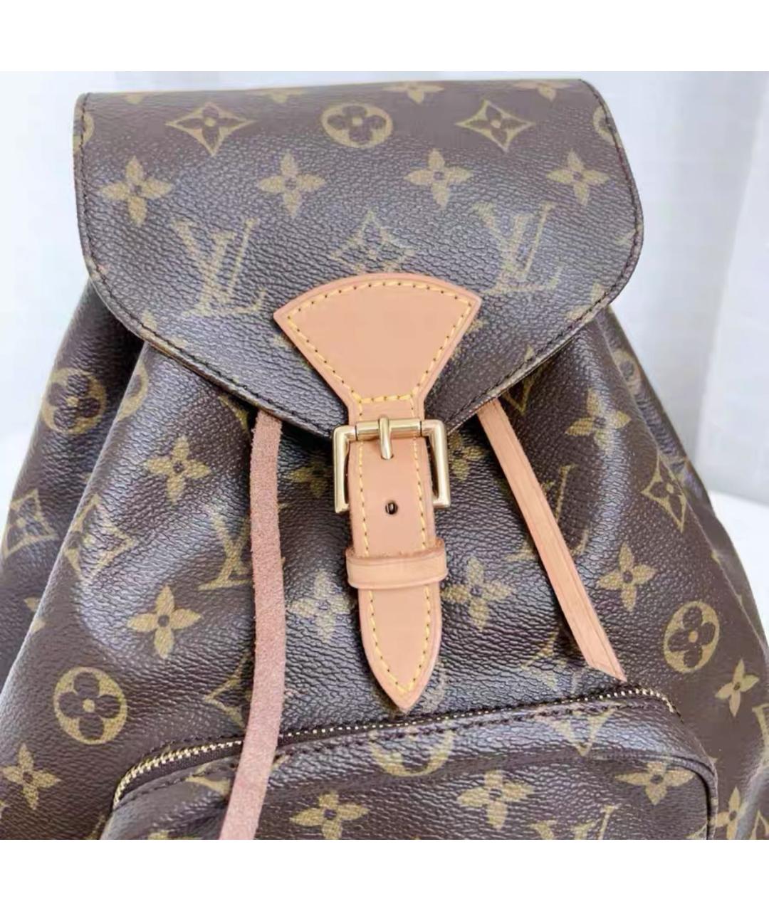 LOUIS VUITTON Коричневый кожаный рюкзак, фото 8