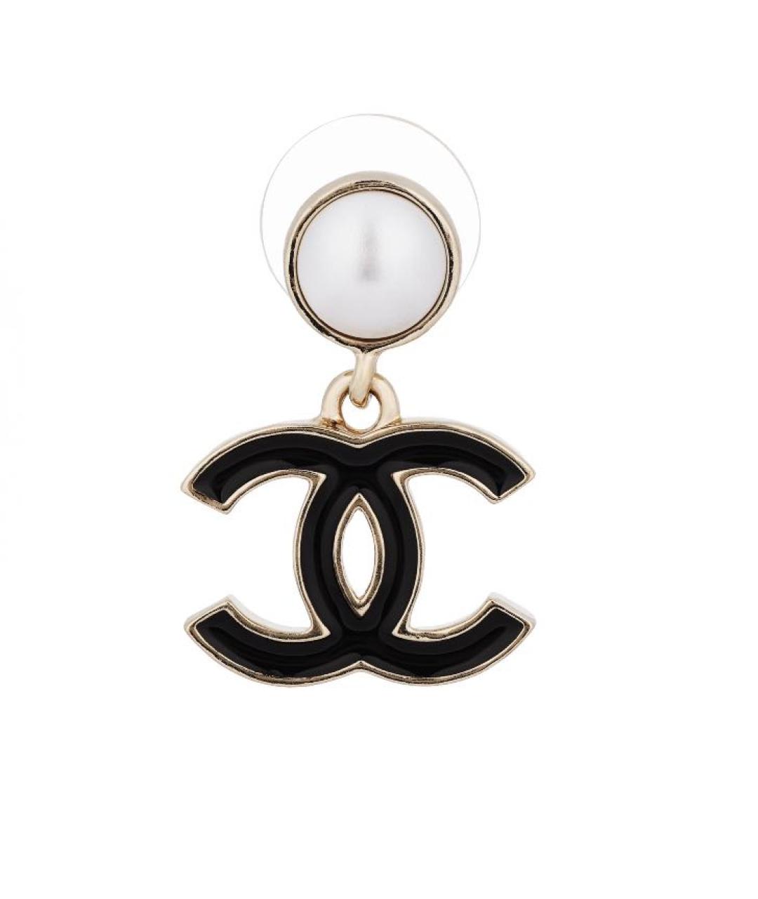 CHANEL Черные металлические серьги, фото 2