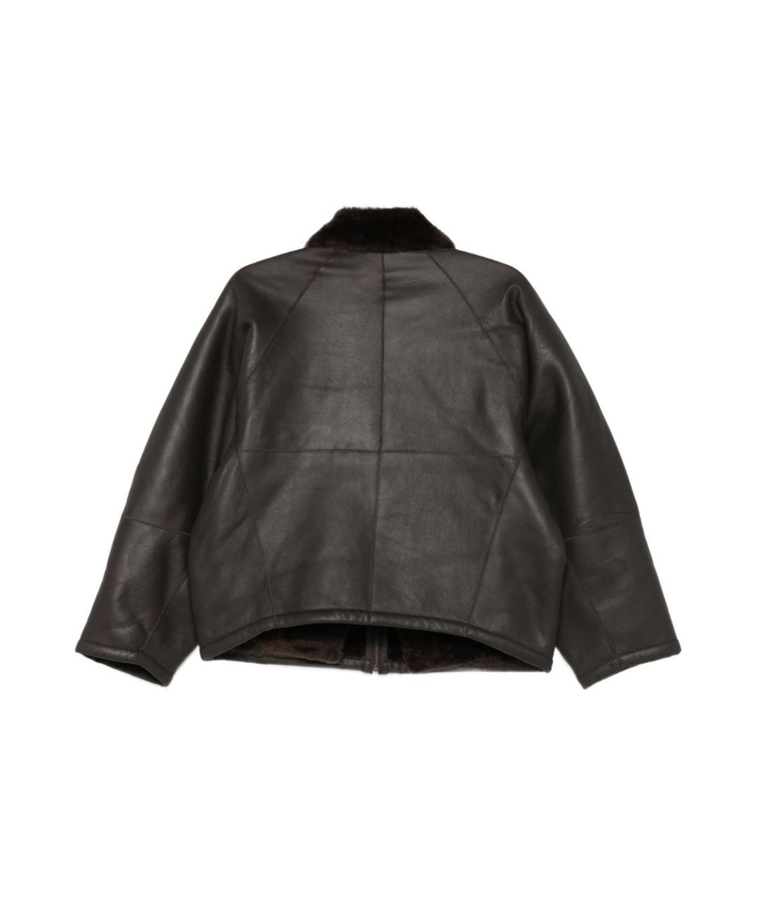 ALYSI Коричневая кожаная куртка, фото 2