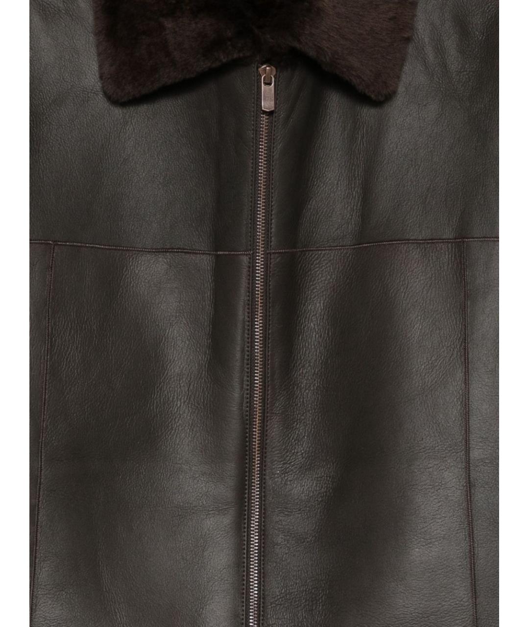 ALYSI Коричневая кожаная куртка, фото 3