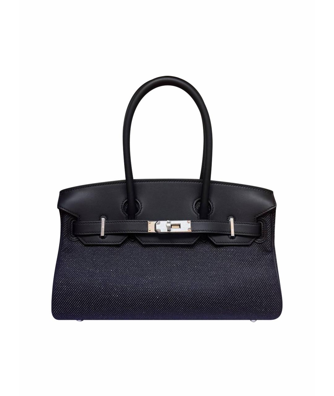 HERMES Синяя кожаная сумка с короткими ручками, фото 1