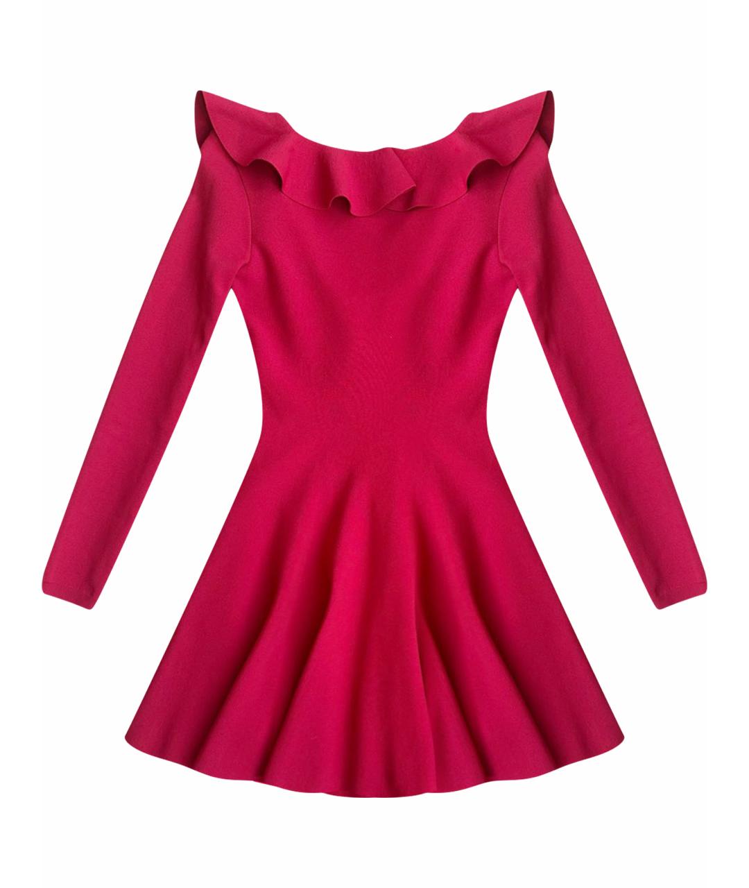 VALENTINO Красное вискозное коктейльное платье, фото 1