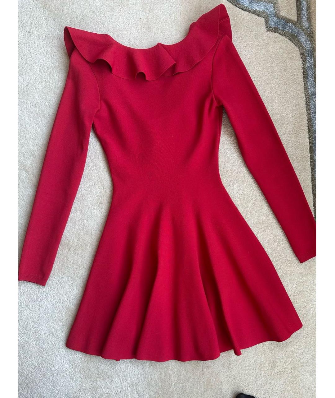 VALENTINO Красное вискозное коктейльное платье, фото 9