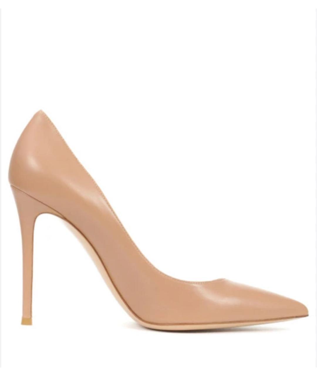 GIANVITO ROSSI Бежевые кожаные туфли, фото 1