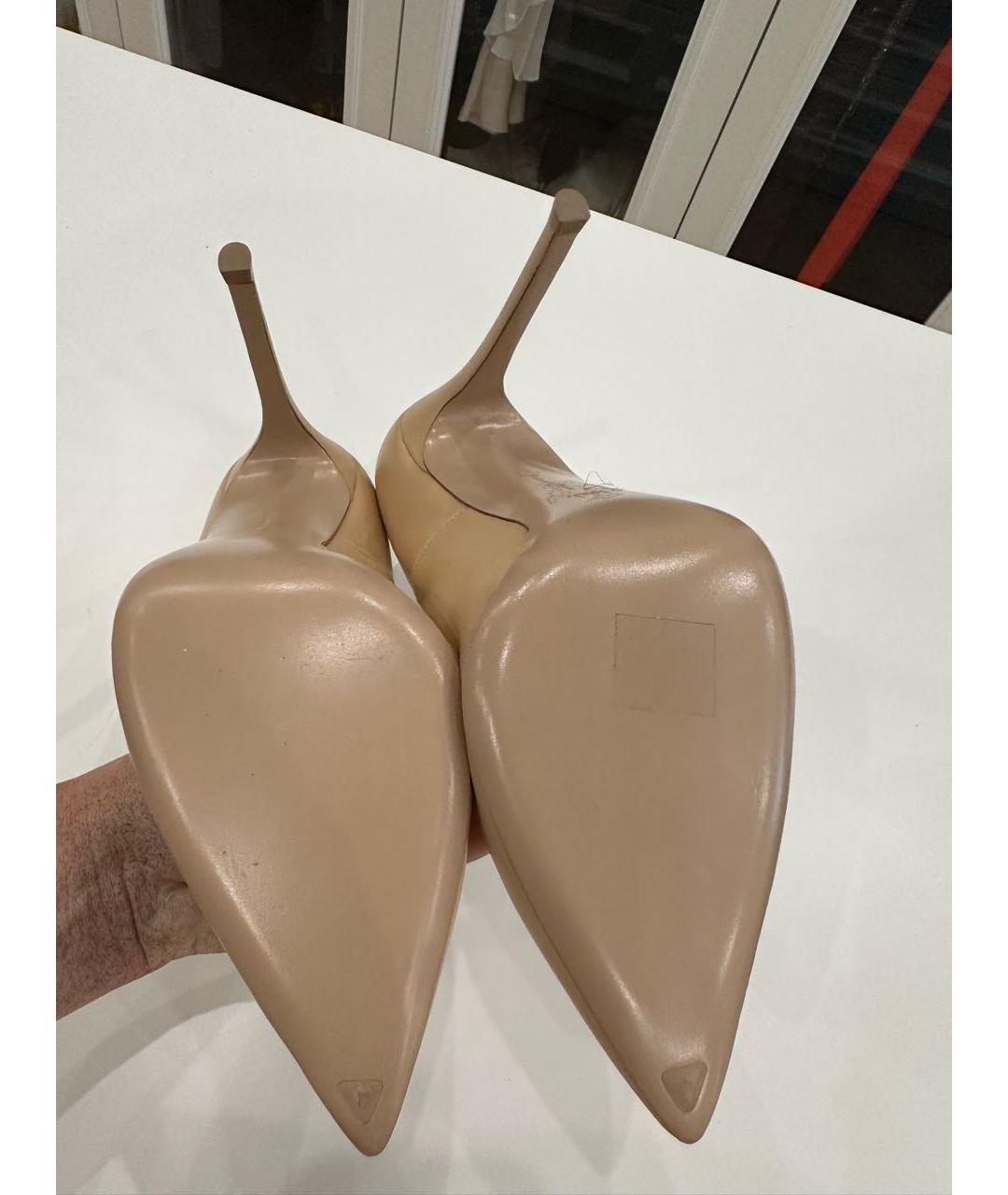 GIANVITO ROSSI Бежевые кожаные туфли, фото 8