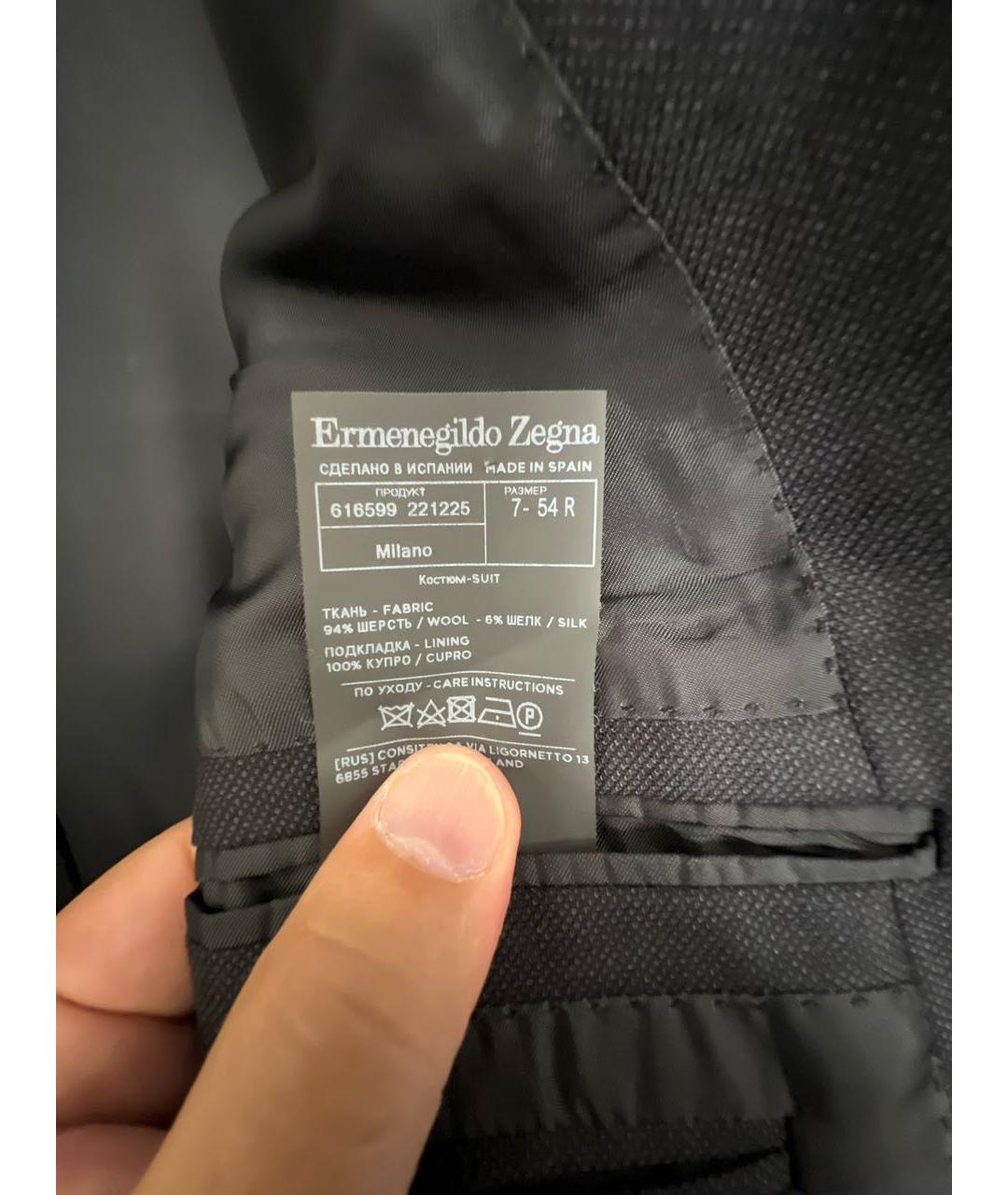 ERMENEGILDO ZEGNA XXX Антрацитовый классический костюм, фото 6