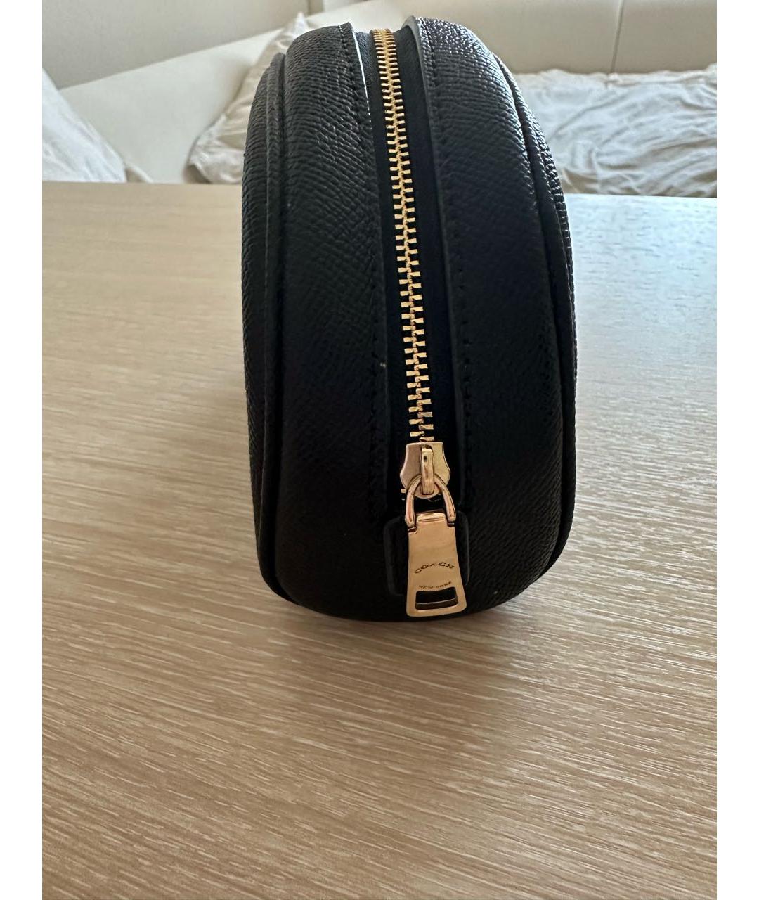COACH Черная кожаная косметичка, фото 2