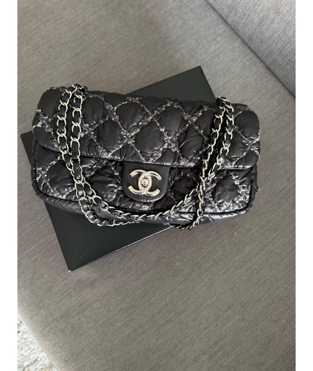 CHANEL Черная синтетическая сумка через плечо, фото 4