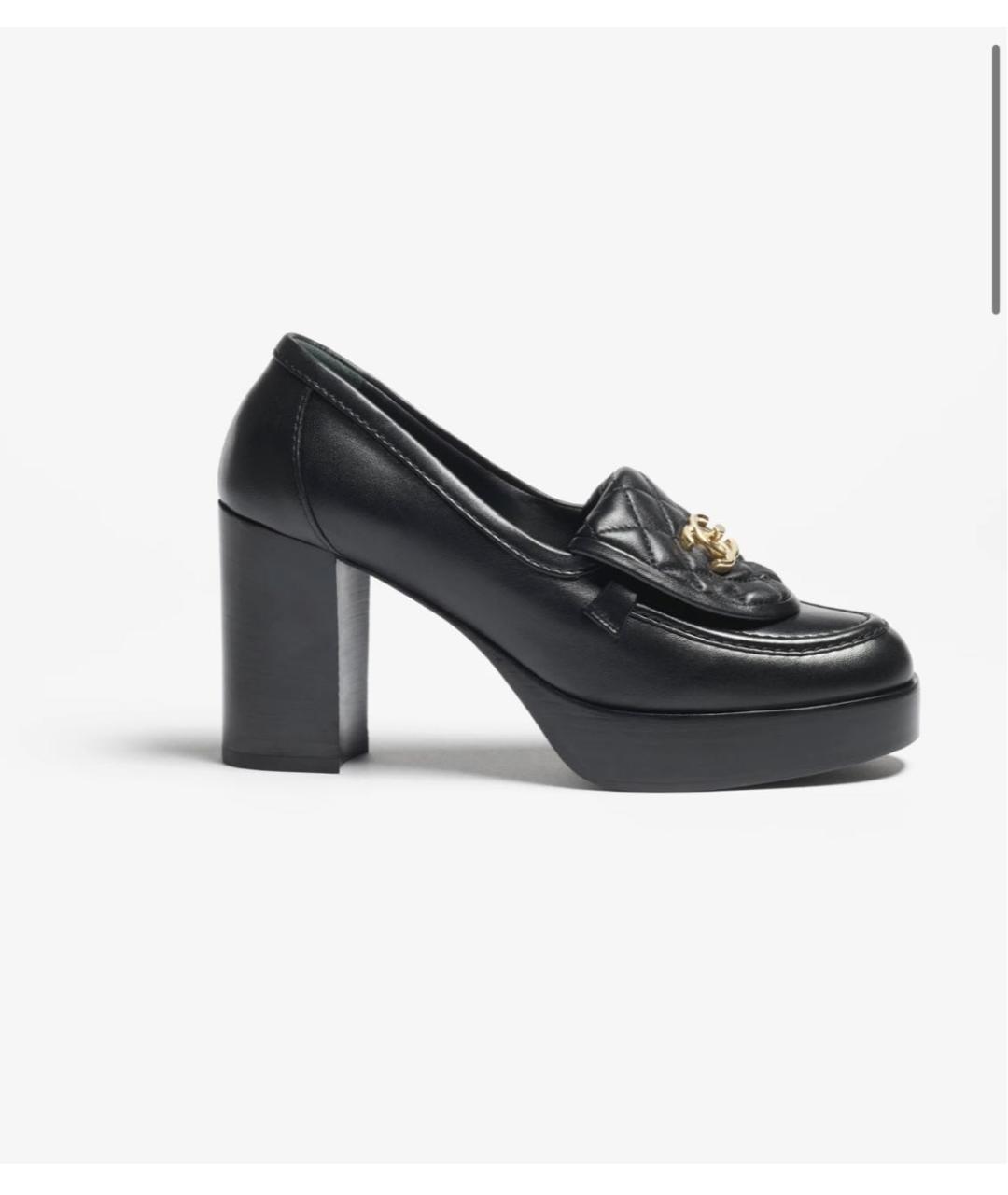 CHANEL Черные кожаные туфли, фото 5