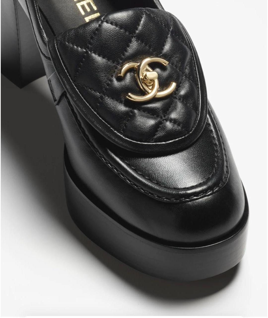 CHANEL Черные кожаные туфли, фото 3