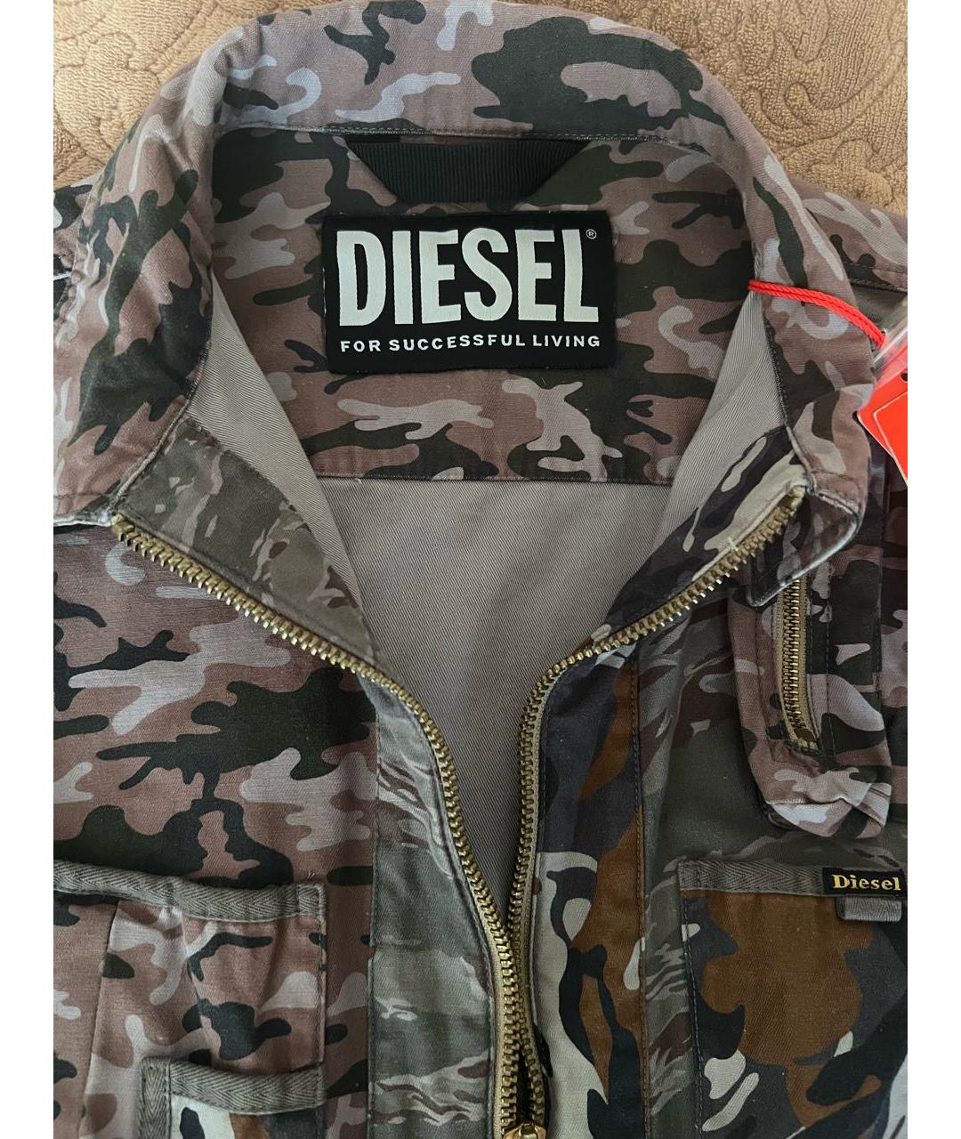 DIESEL Хаки хлопковая куртка, фото 3