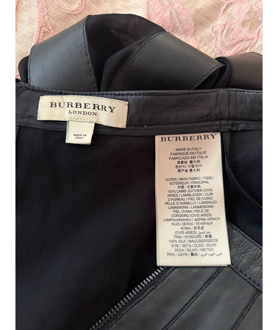 BOTTEGA VENETA Черная кожаная юбка миди, фото 3