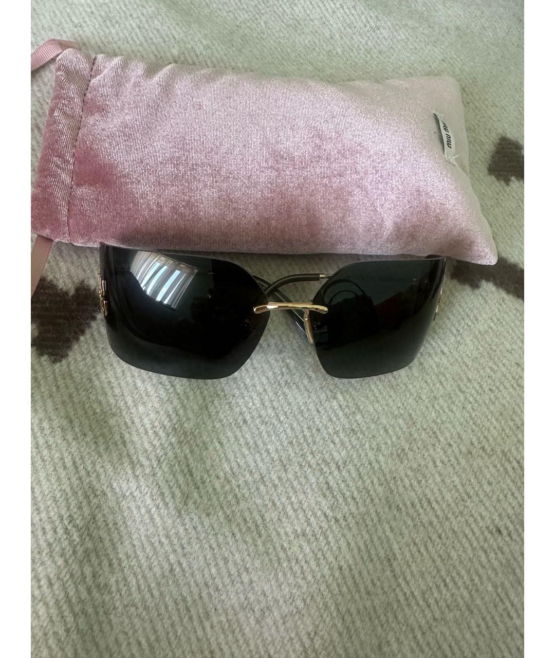 MIU MIU Черные пластиковые солнцезащитные очки, фото 6