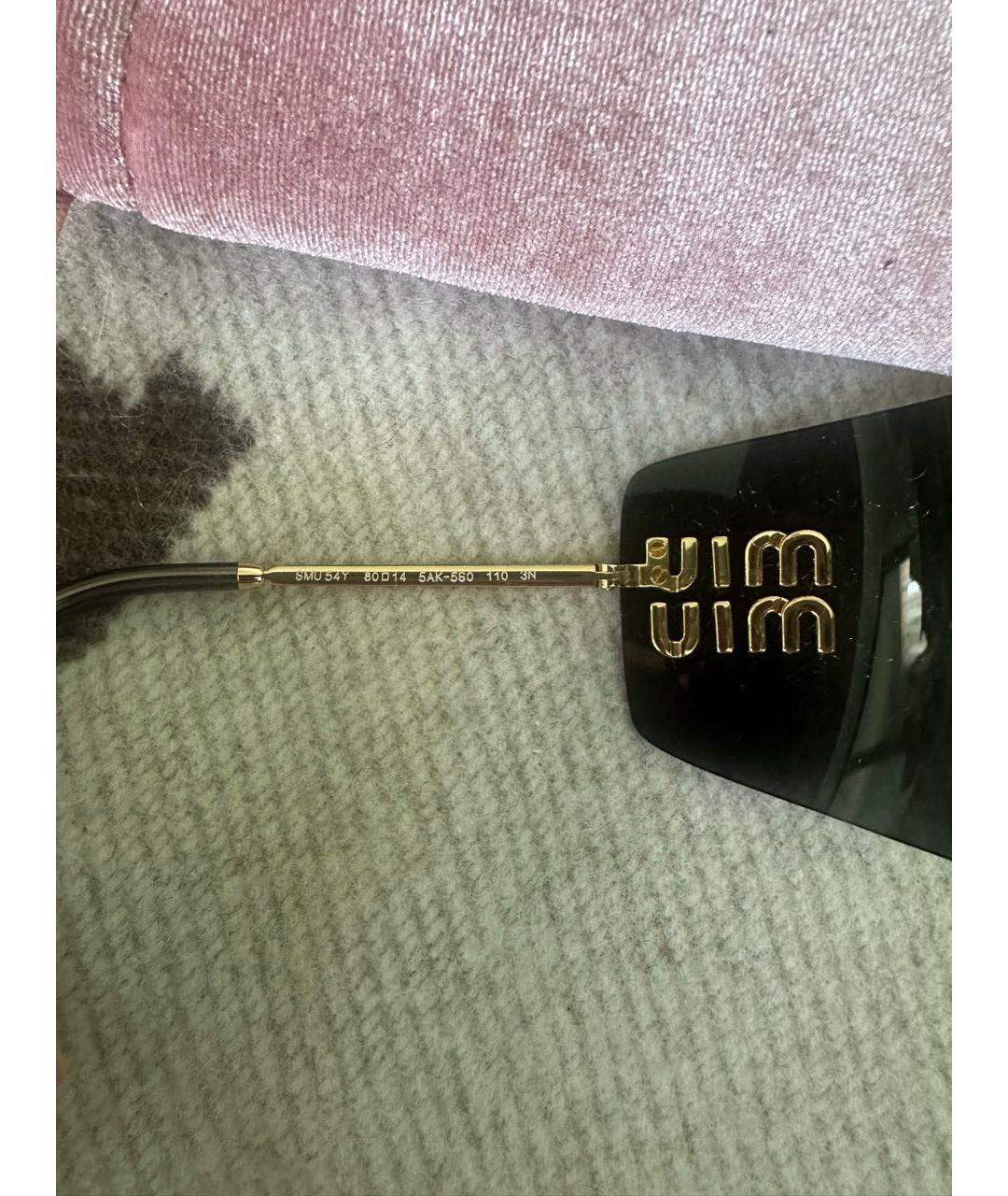 MIU MIU Черные пластиковые солнцезащитные очки, фото 4
