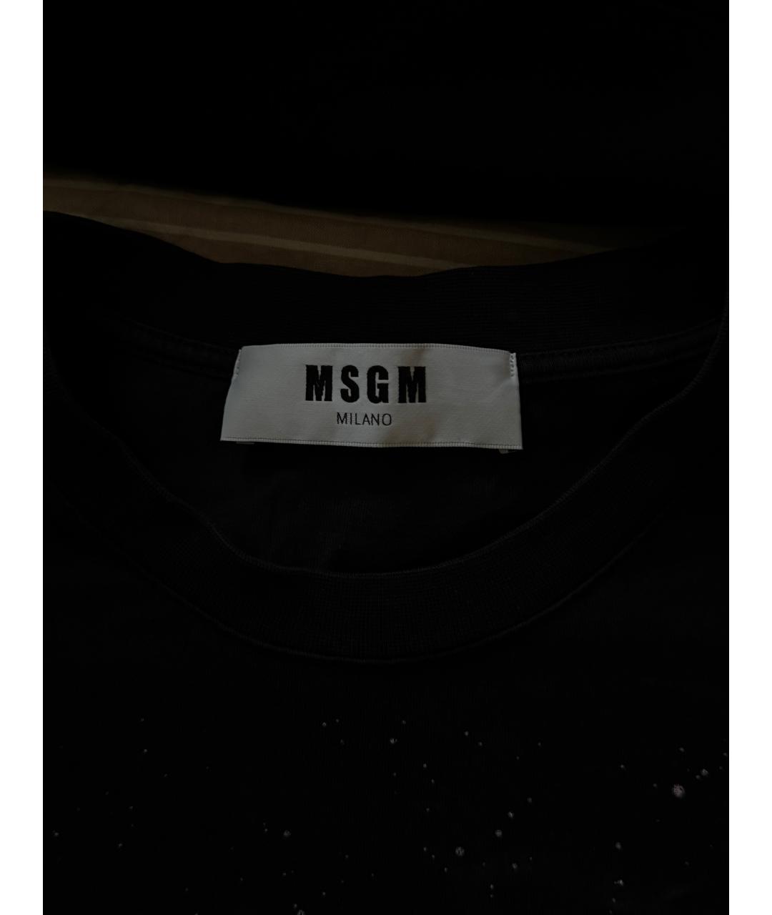 MSGM Черная хлопковая футболка, фото 5