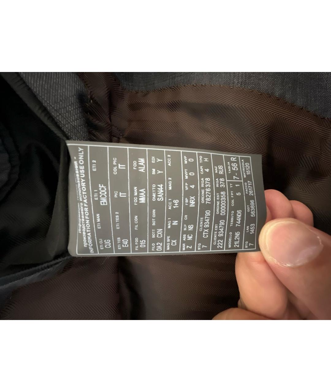 ERMENEGILDO ZEGNA XXX Антрацитовый классический костюм, фото 7