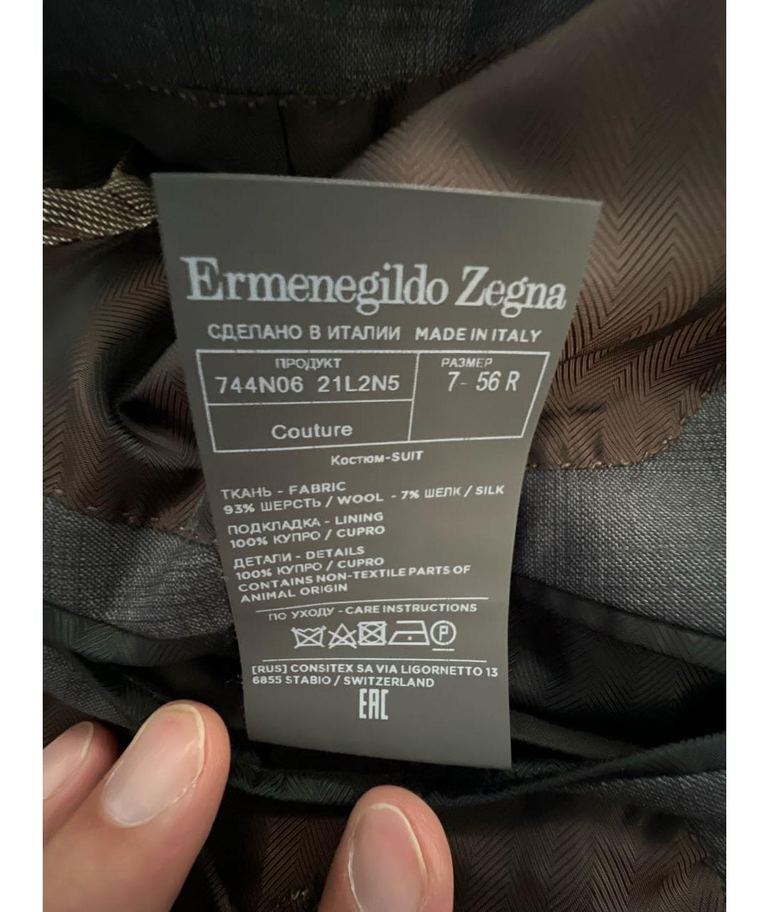 ERMENEGILDO ZEGNA XXX Антрацитовый классический костюм, фото 8