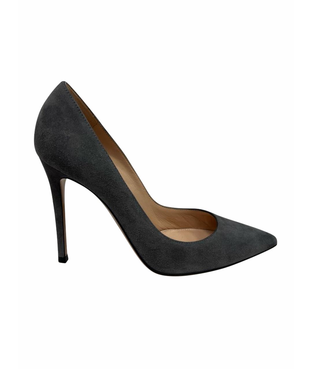 GIANVITO ROSSI Антрацитовые замшевые туфли, фото 1