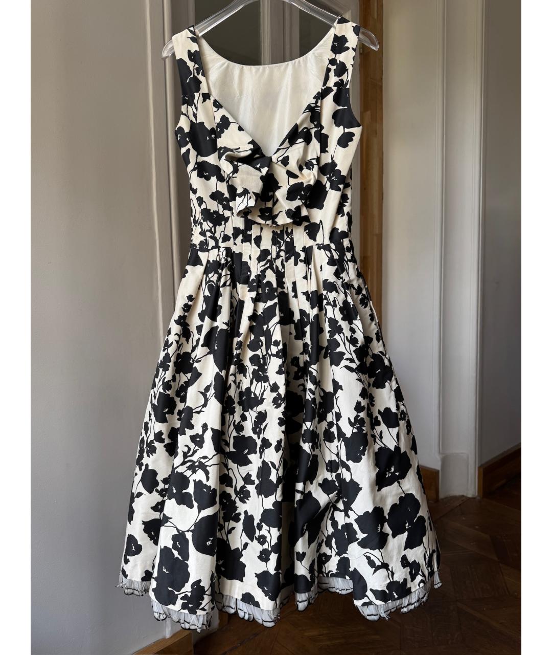 OSCAR DE LA RENTA Бежевое шелковое коктейльное платье, фото 8
