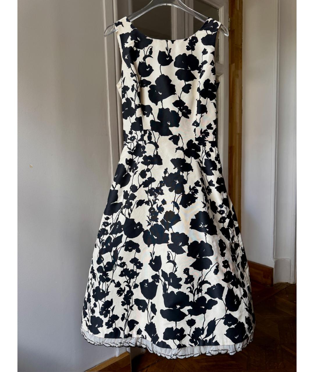 OSCAR DE LA RENTA Бежевое шелковое коктейльное платье, фото 2