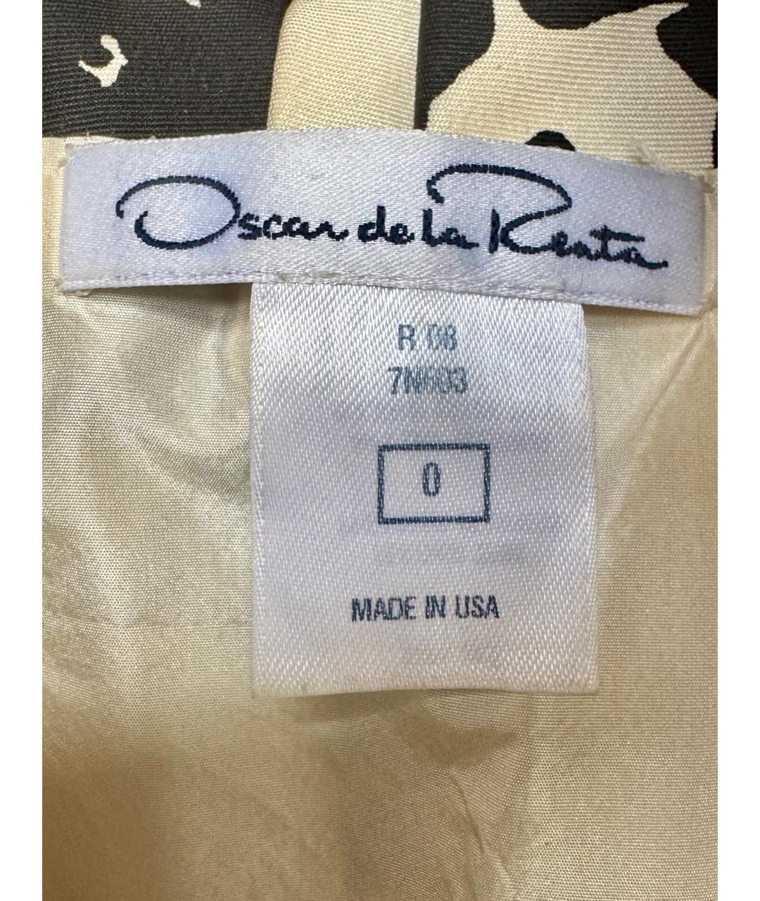 OSCAR DE LA RENTA Бежевое шелковое коктейльное платье, фото 6