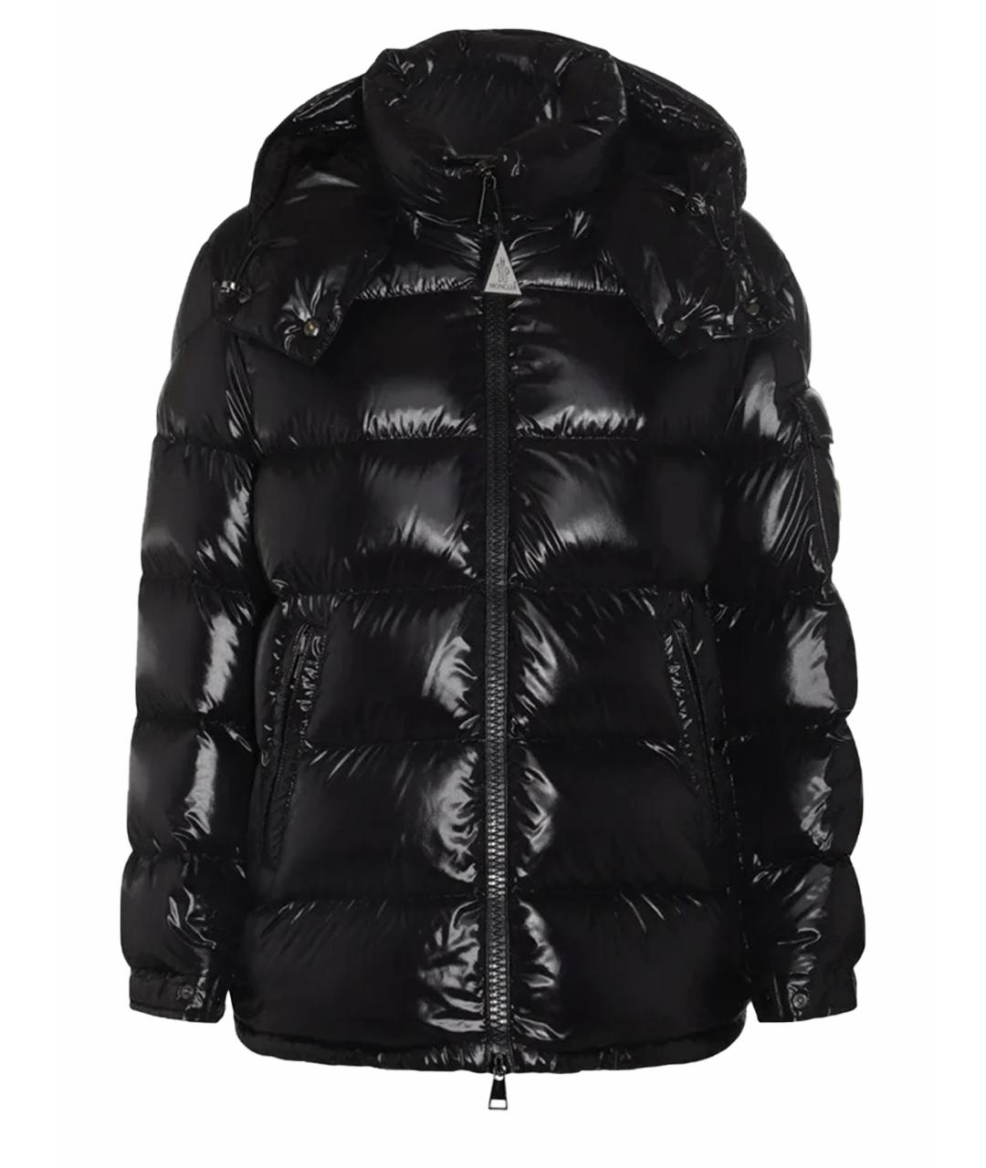MONCLER Черный полиамидовый пуховик, фото 1