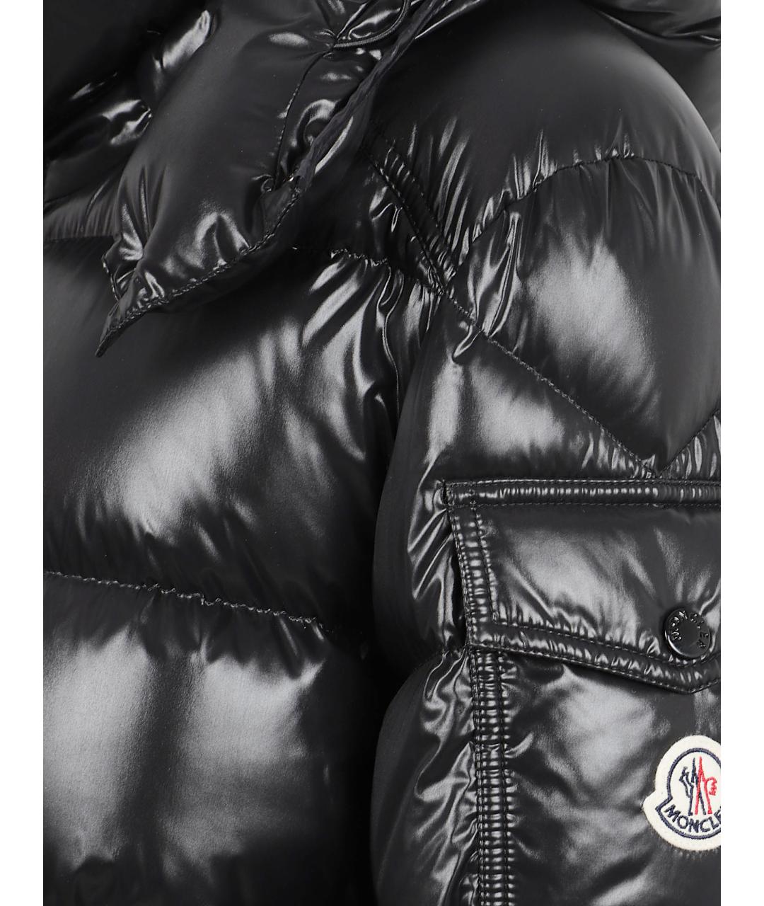 MONCLER Черный полиамидовый пуховик, фото 3