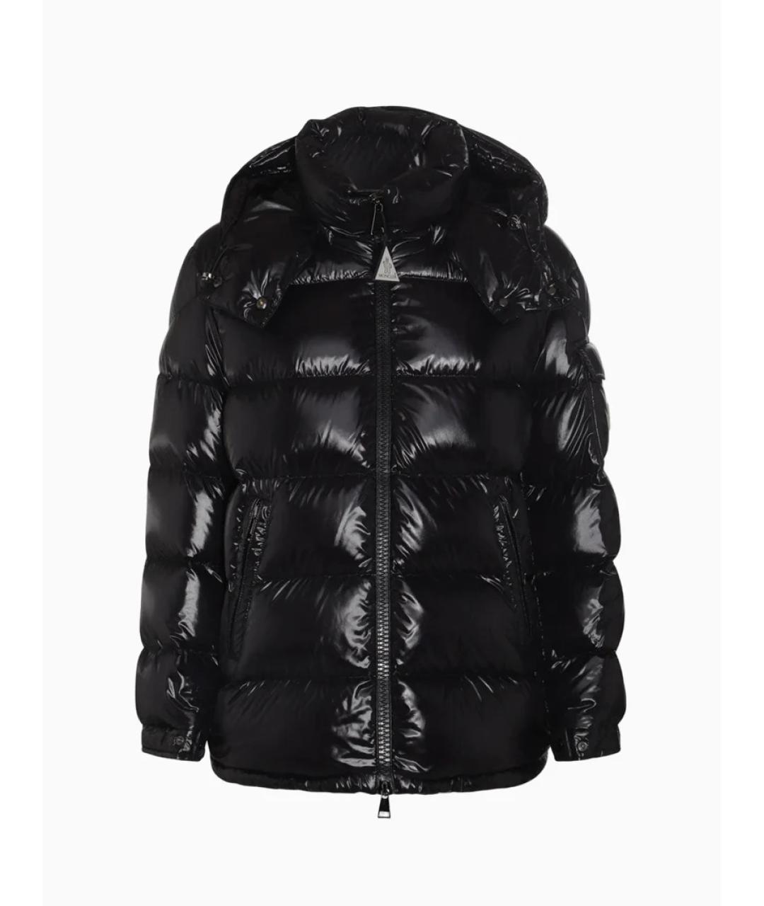 MONCLER Черный полиамидовый пуховик, фото 5
