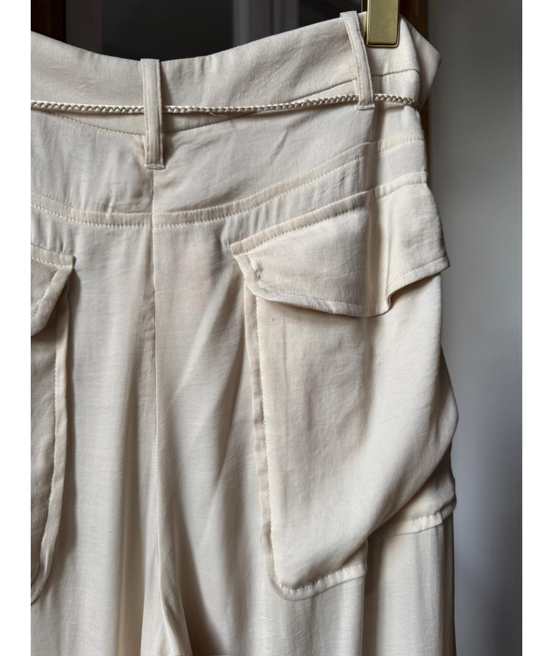 ANN DEMEULEMEESTER Бежевые шелковые брюки широкие, фото 5