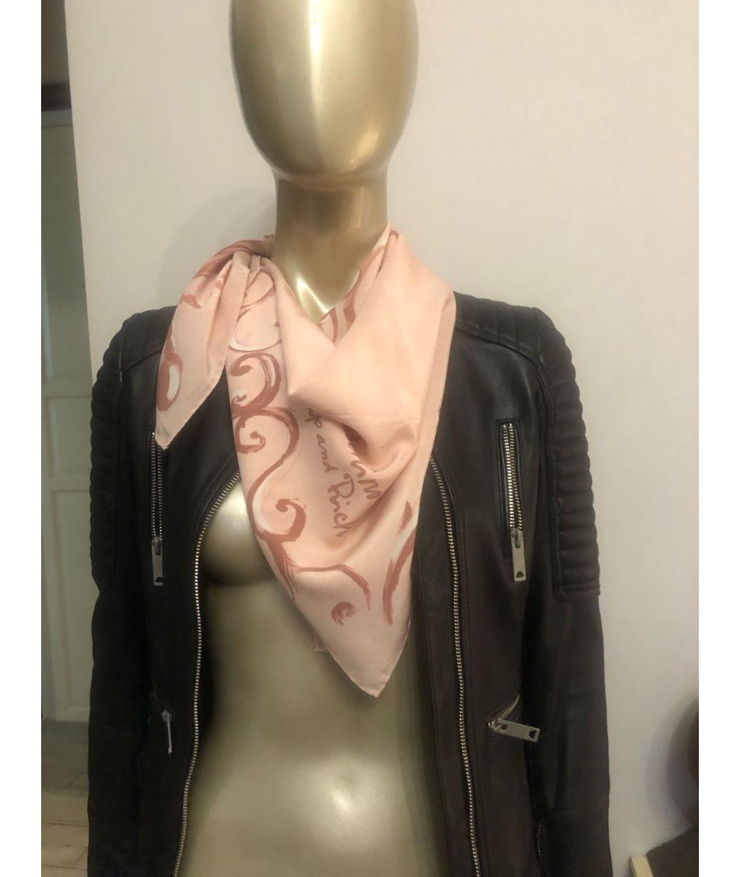 MOSCHINO Розовый шелковый платок, фото 5