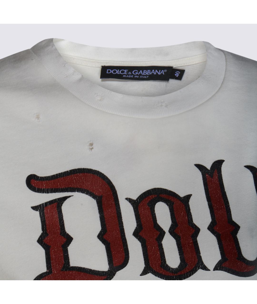 DOLCE&GABBANA Белая хлопковая футболка, фото 3