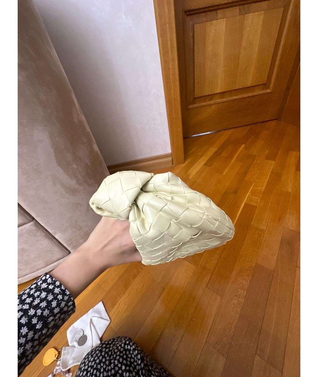 BOTTEGA VENETA Желтая кожаная сумка с короткими ручками, фото 6
