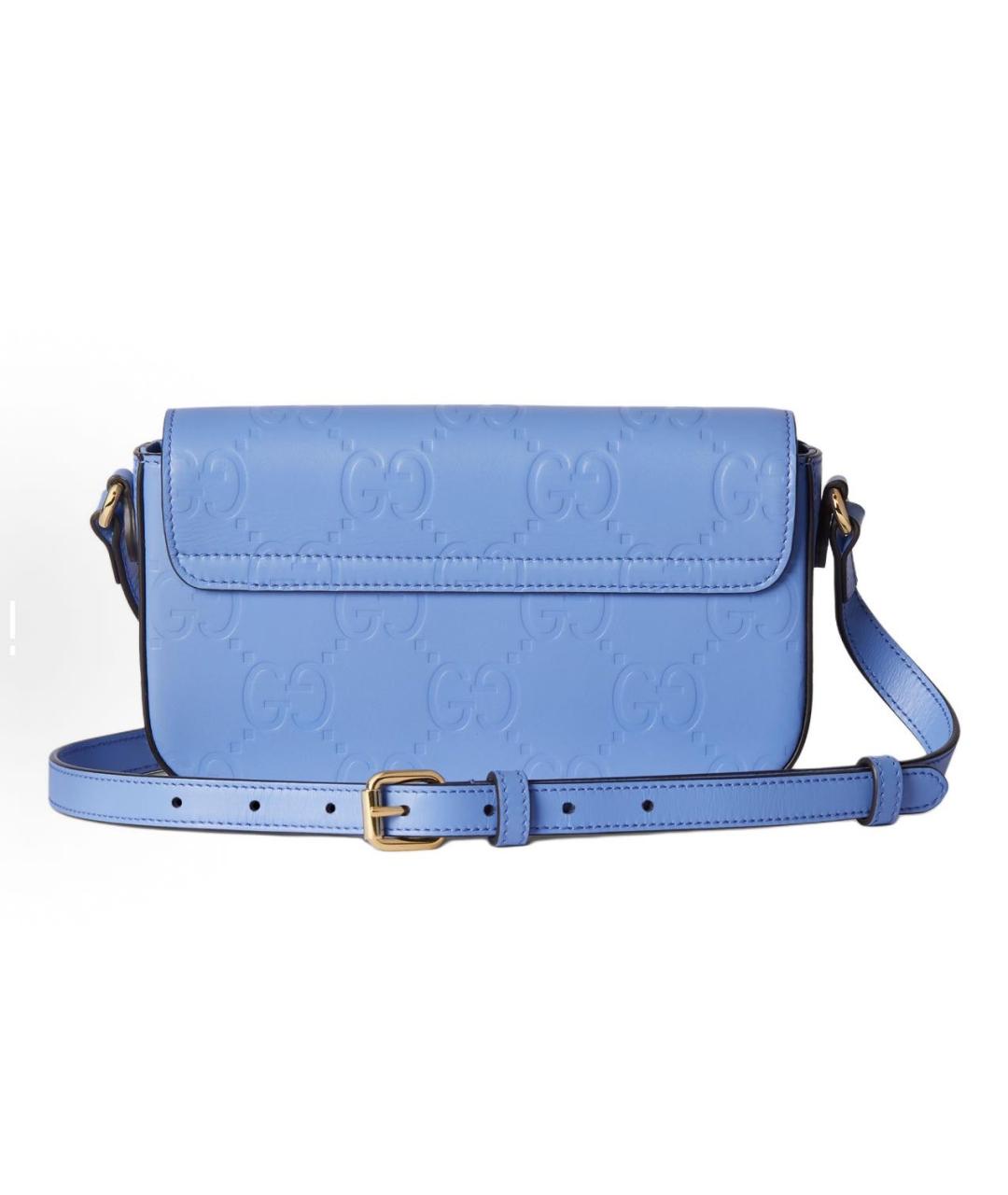 GUCCI Голубая кожаная сумка через плечо, фото 3